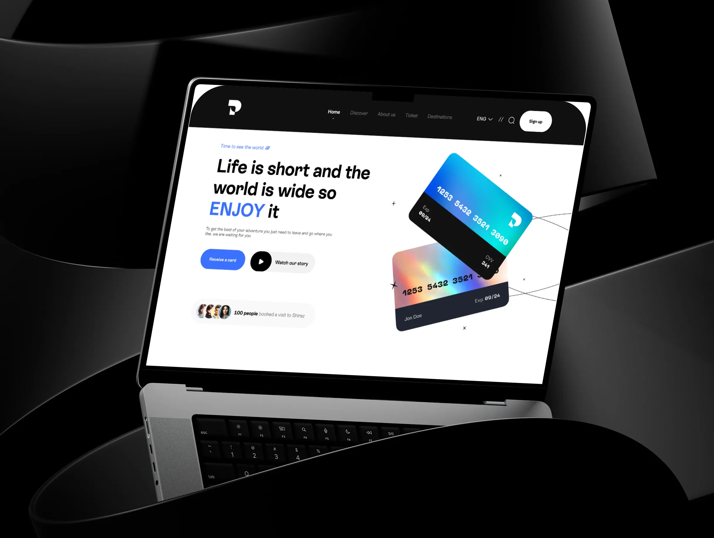 Travel & Payments interface mockup