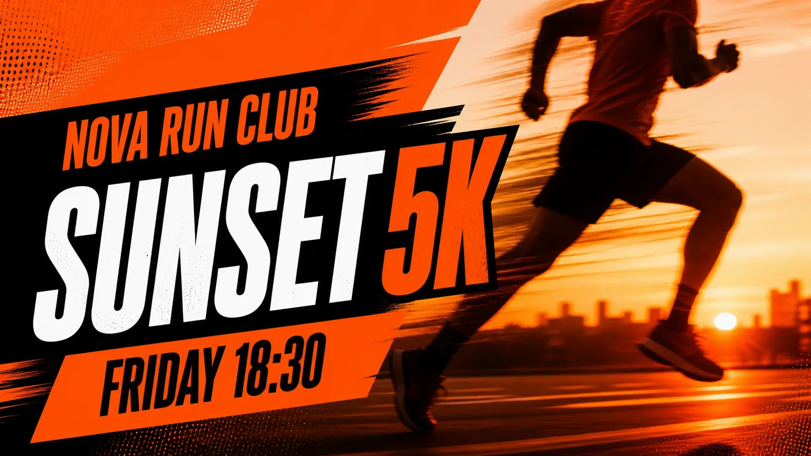 NOVA Run Club Sunset 5K social media event announcement