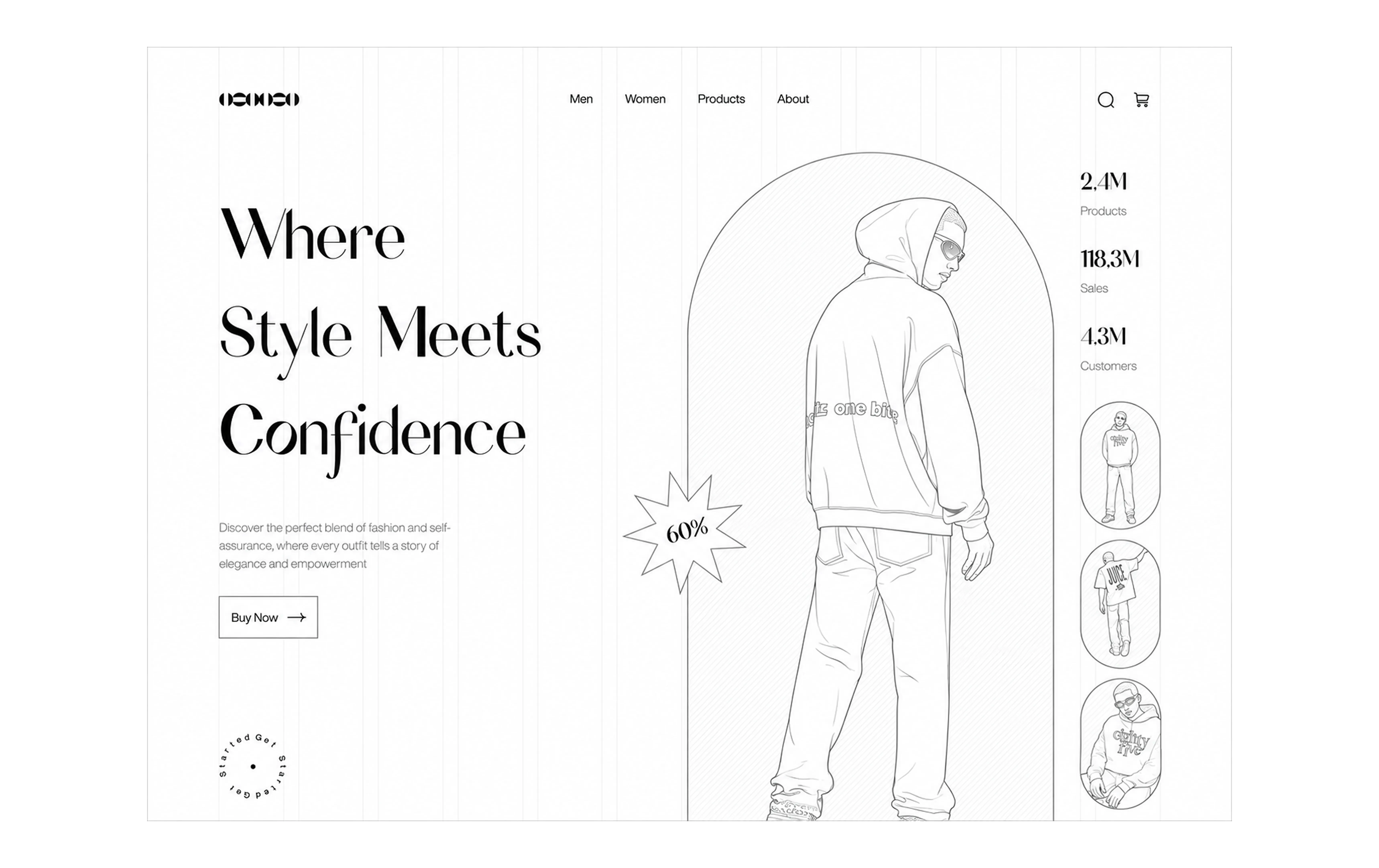 Style & Confidence wireframe