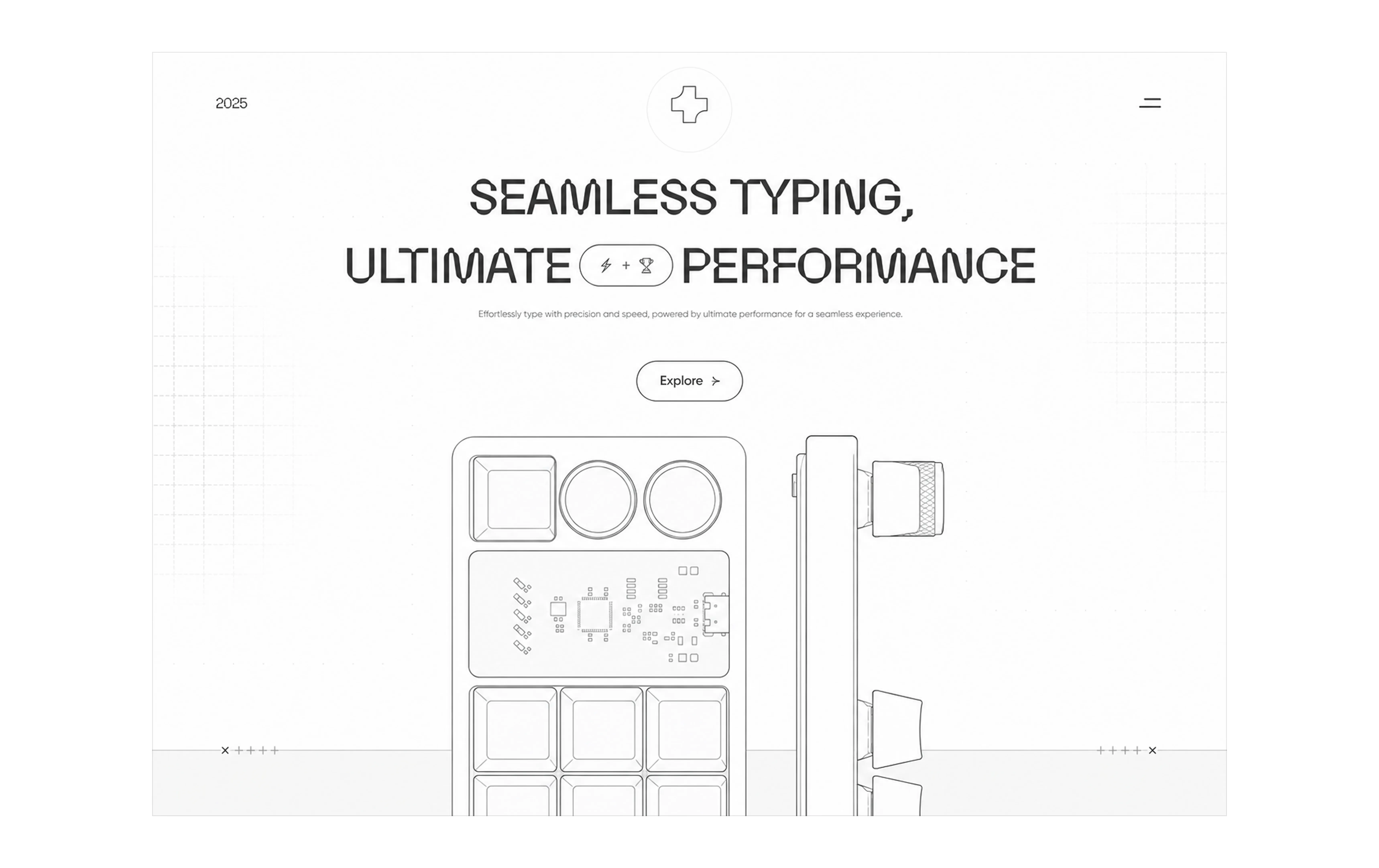 Keyboard Showcase wireframe