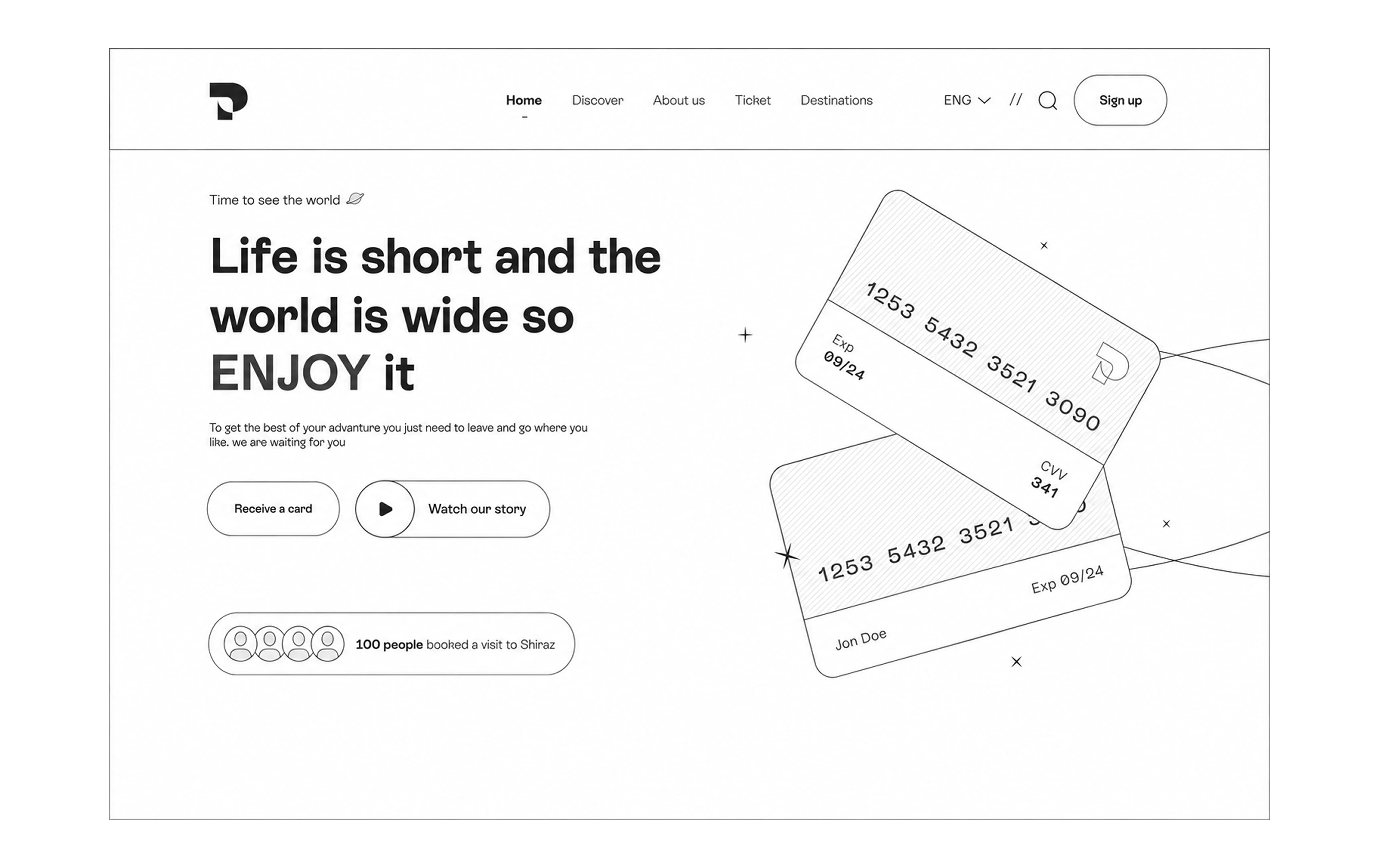 Travel & Payments wireframe