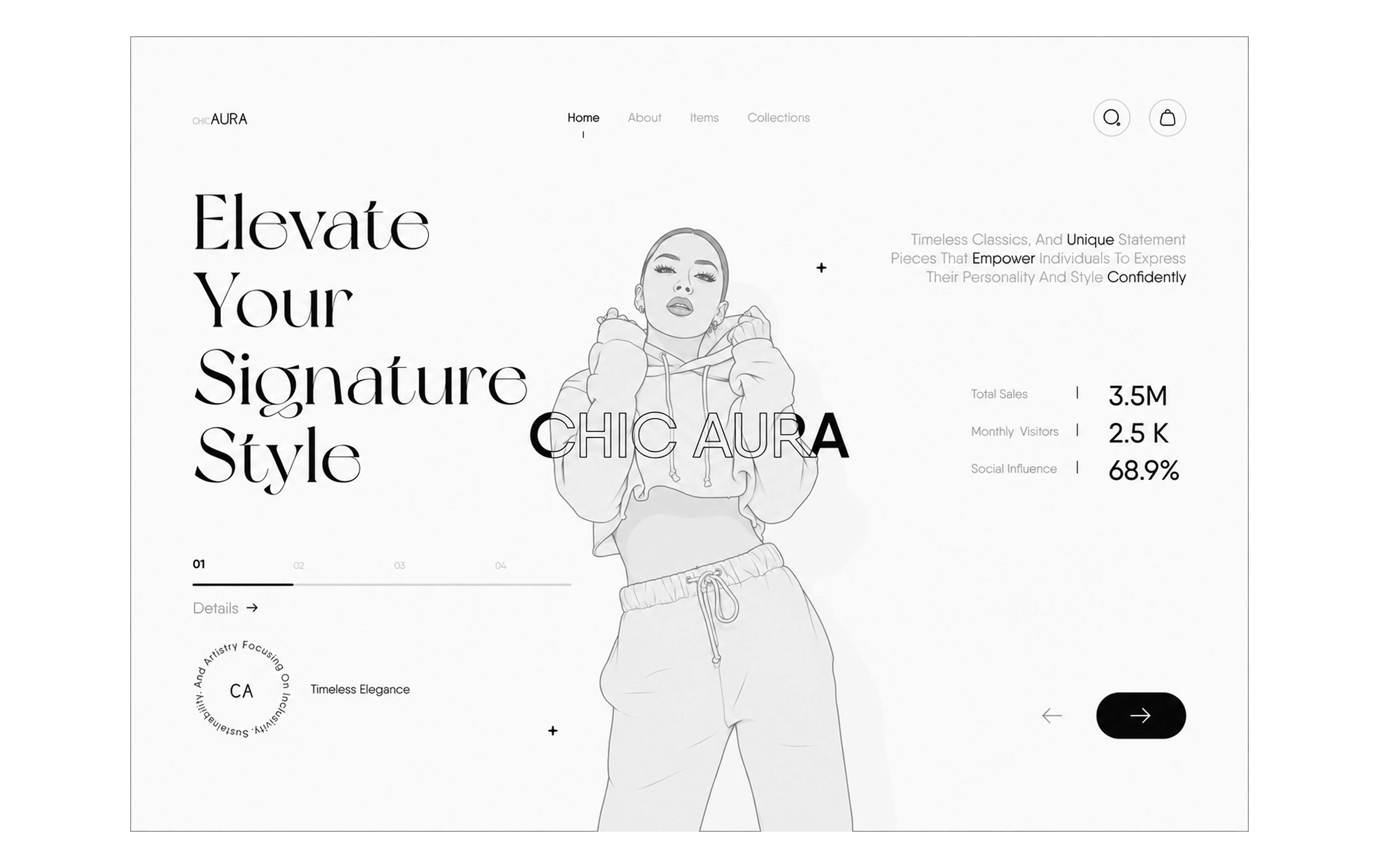 Signature Style wireframe